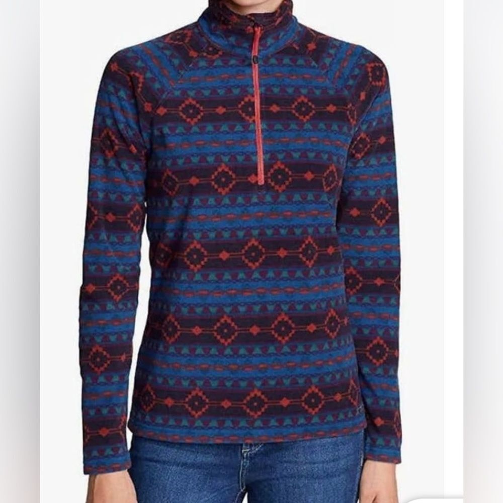 Eddie Bauer Southwest Aztec Quest 1/4 Zip Fleece Size Small Women’s